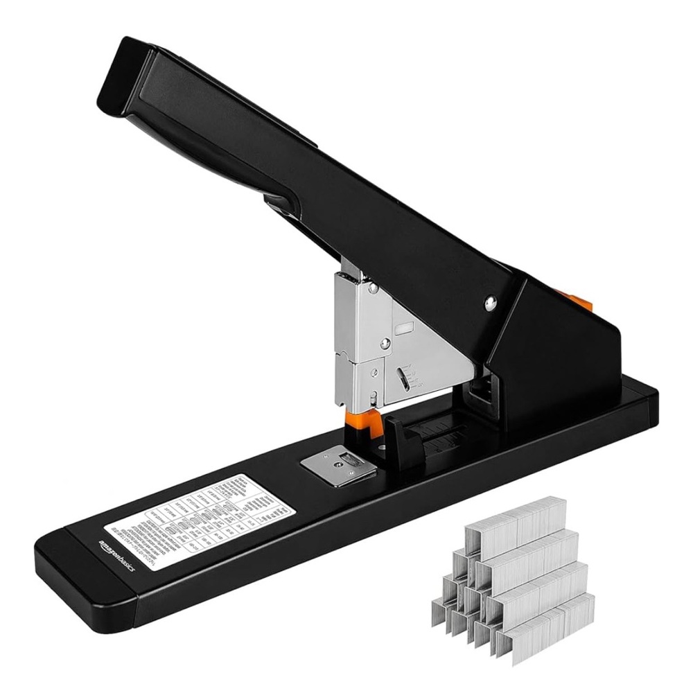 Heavy Duty Black Stapler with Staples